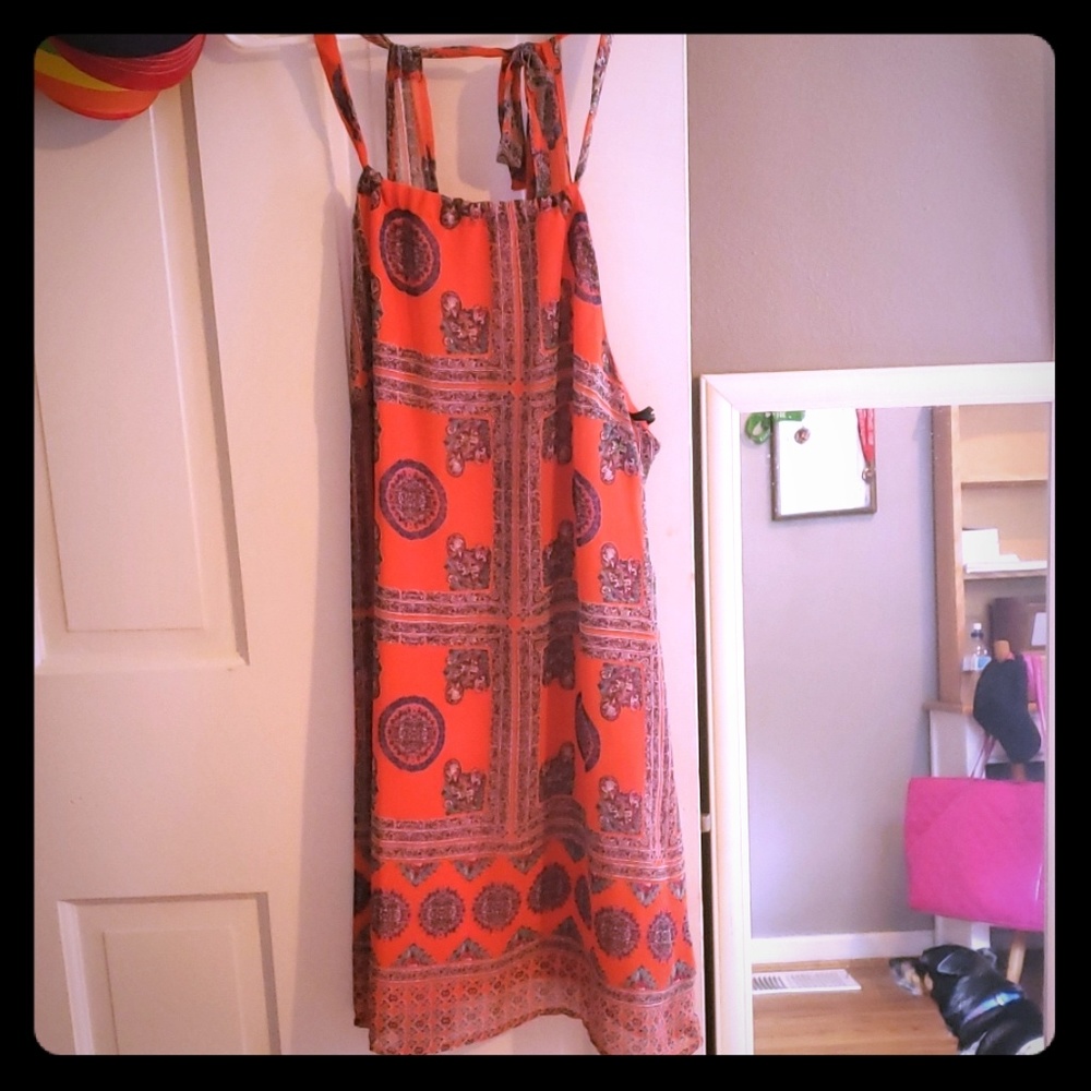 Orange patterned summer dress